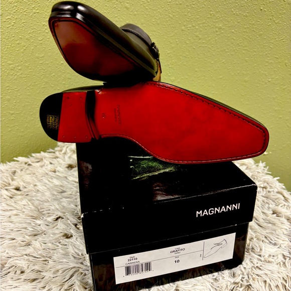 Magnanni Men's Grafito Leather Shoes Single Monk Strap - Picture 1 of 5